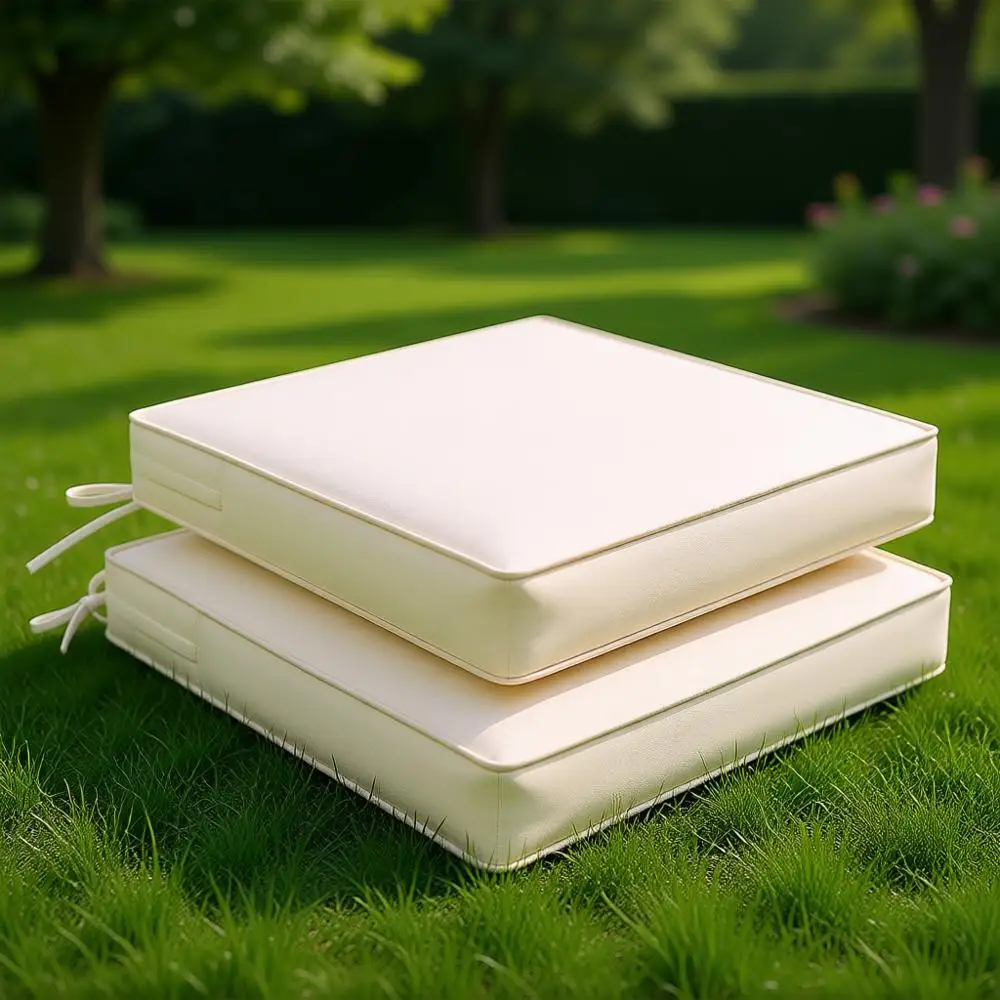 

Outdoor Chair Cushions Set of 2, Waterproof Outdoor Cushions for Patio Furniture, High Resilience Foam Seat Cushion with Ties fo
