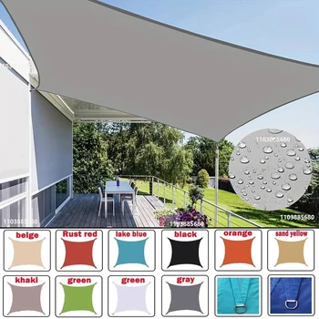 Tenda da esterno multicolore, tenda da sole impermeabile, tenda da giardino, patio, auto, tenda da sole rettangolare per piscina