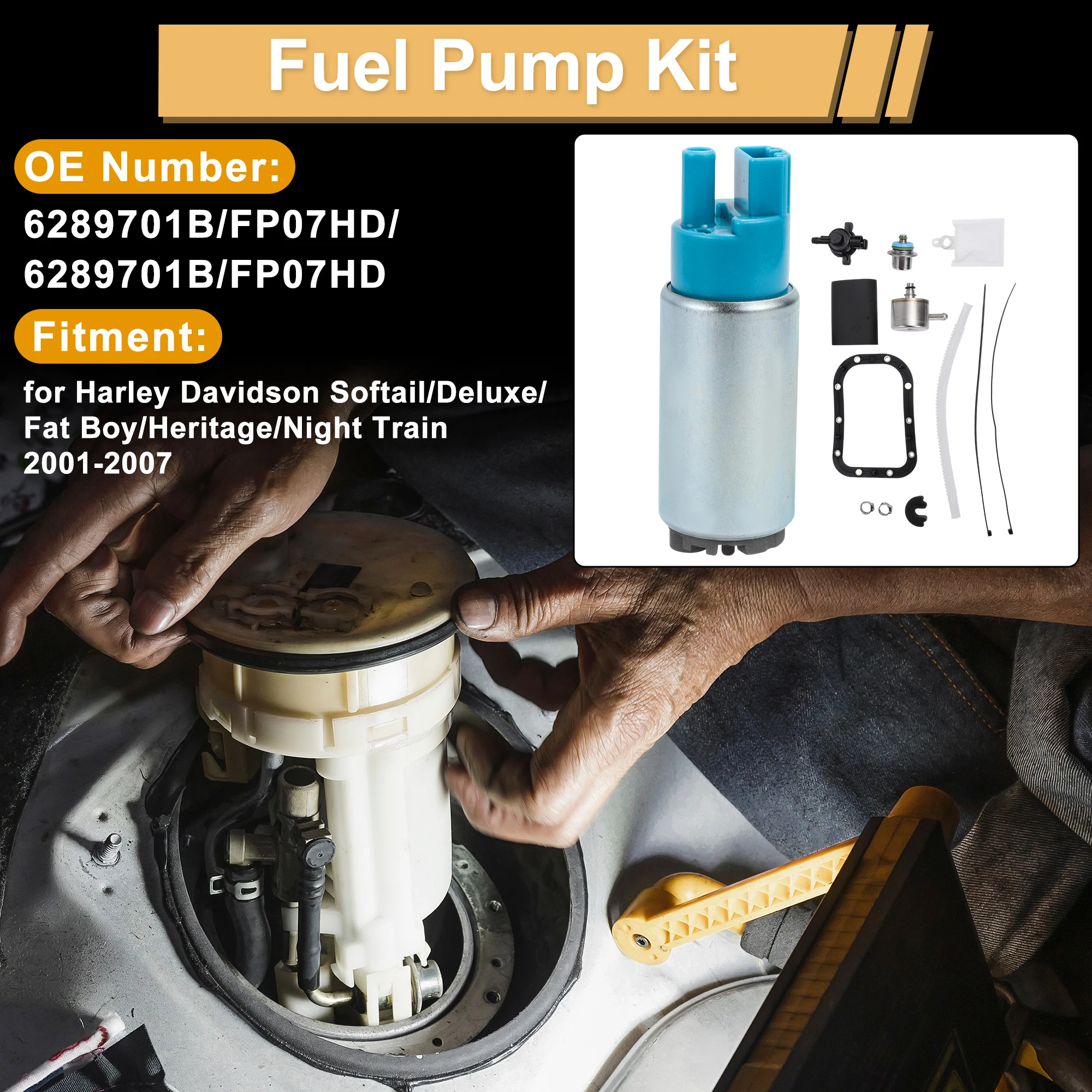 

Топливный насос UXCELL для Harley Davidson Softail/Deluxe/Fat Metal, комплект заменяет No 6289701B