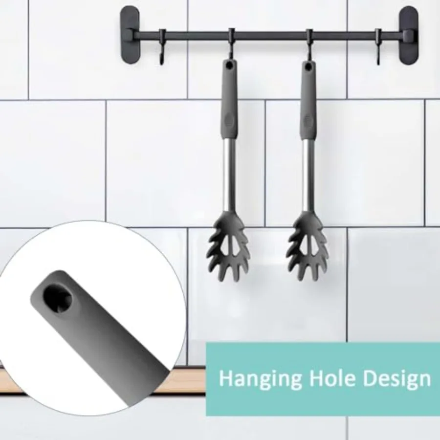 Hitzebeständige Silikon-Nudelgabel, Küchenwerkzeug zum Servieren von Nudeln und Spaghetti, BPA-freies Sieb-Design, langlebig und sicher