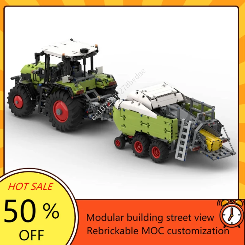 2138PCS Customized High-Tech MOC Extensible Farm Tractor Model Building Blocks Technology Bricks DIY Assembly Toys Birthday Gift