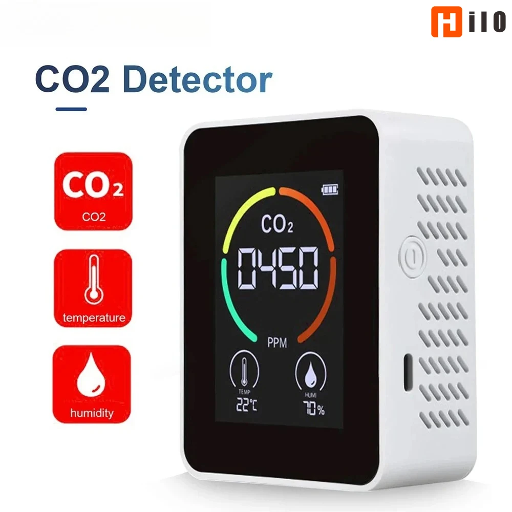 

Детектор качества воздуха Hilo Детектор углекислого газа Сельскохозяйственное производство Монитор газа в теплице Тестер качества воздуха Измеритель CO2