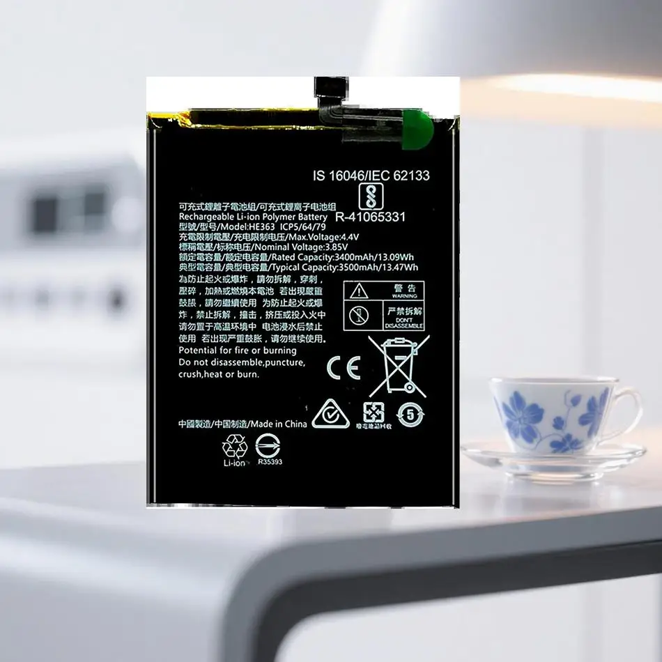 

Аккумулятор мобильного телефона с быстрой зарядкой 3500 мАч для Nokia X7 TA-1131 TA-1119 8,1 TA-1128 HE363