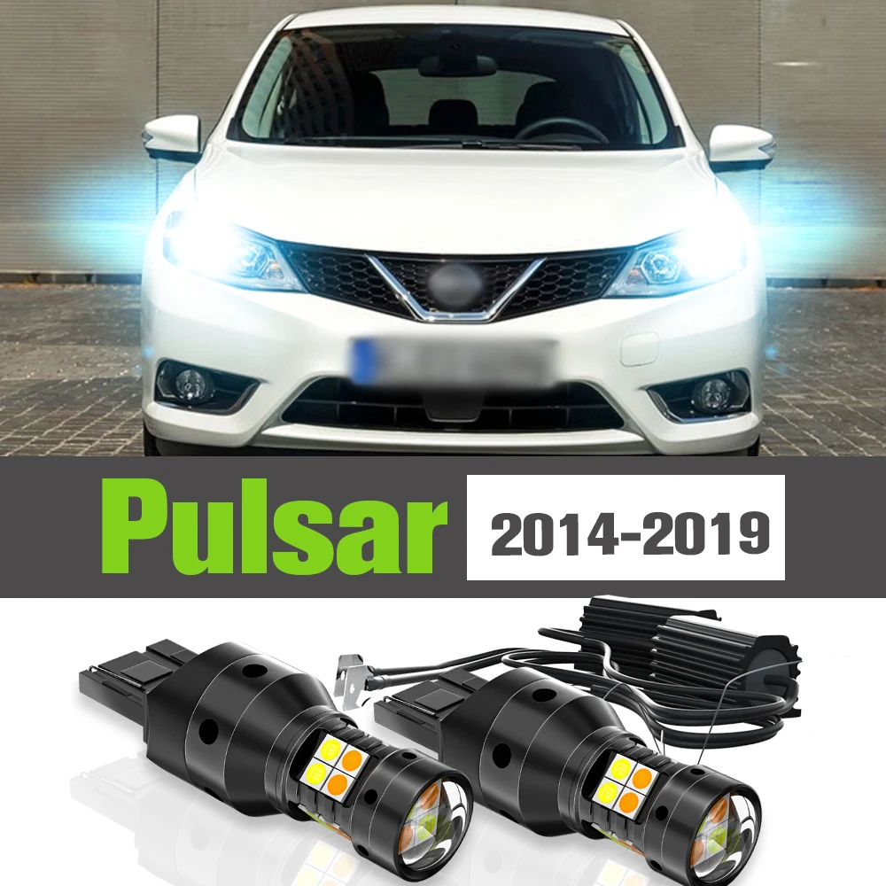 

2x LED Dual Mode Turn Signal+Daytime Running Light DRL Accessories Lamp For Nissan Pulsar C13 2014-2019 2015 2016 2017 2018