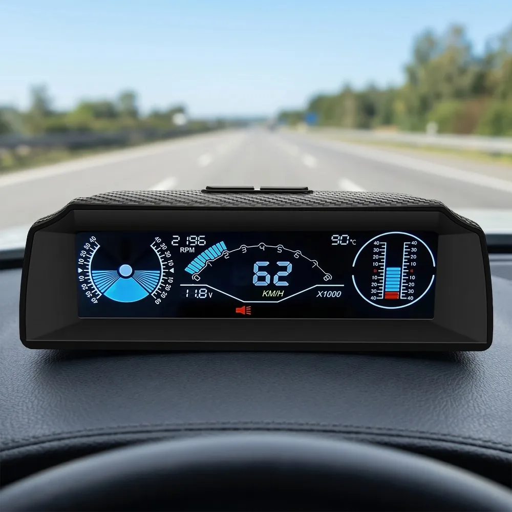

Car Universal X90 OBD Head-Up Display Multifunction Gauge Digital Speedometer Head-Up Slope Display