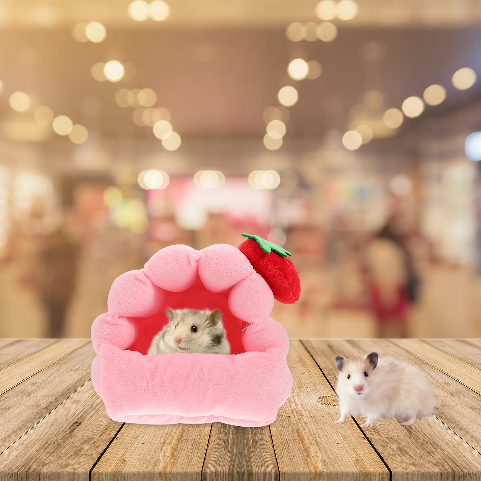 

Warm Cotton Pet Beds Hamster House Small Cage Rat Shelter Pink Comfortable Nest for Play Sleep Rest Lightweight Portable Safe