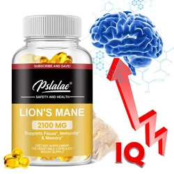 Organic Brain Booster Lion's Mane Capsules, Immune Support, Improved Mental Clarity and Cognitive Support