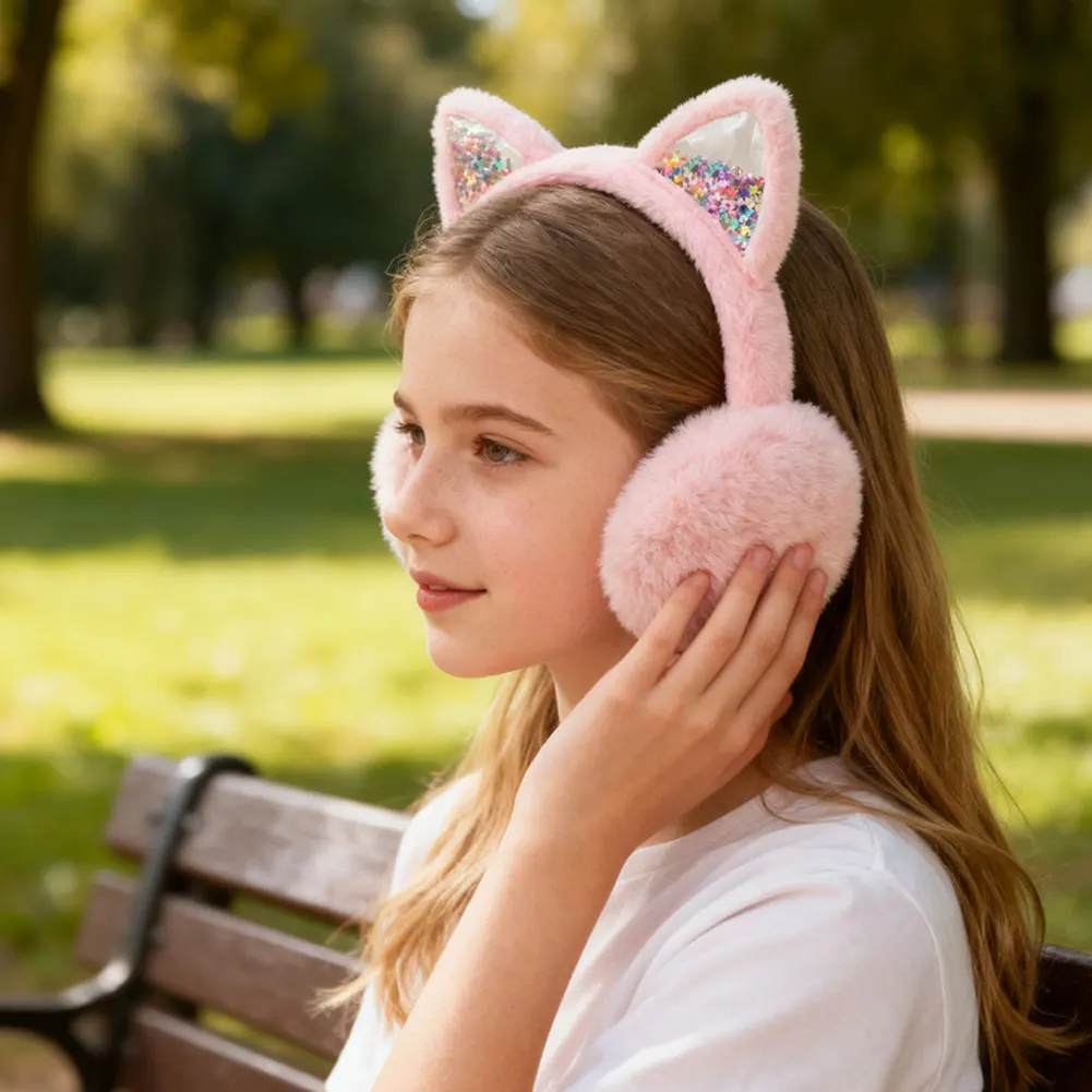 شتاء دافئ القط تدفئة الأذن بريق آذان أفخم غطاء للأذنين للنساء لعوب الفتيات الأذن يفشل حماية الباردة الدافئة الساخن للخارجية #3