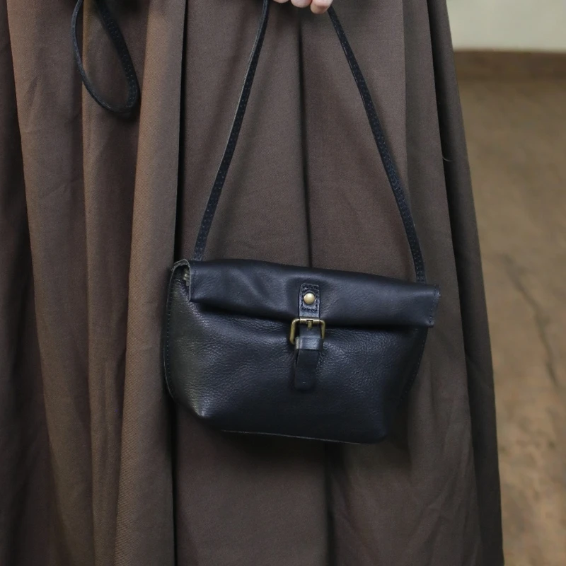 MJ Morbide Donne Del Cuoio Genuino del Sacchetto del Messaggero Femminile In Vera Pelle Crossbody Borse A Spalla Piccola Borsa Retrò Sacchetto Del