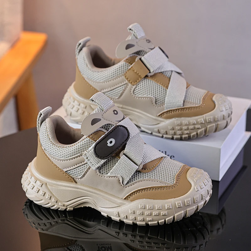 

Обувь для мальчиков 3–18 лет, четыре сезона, хаки, дышащая повседневная обувь для мальчиков и девочек, легкие нескользящие детские одинарные туфли