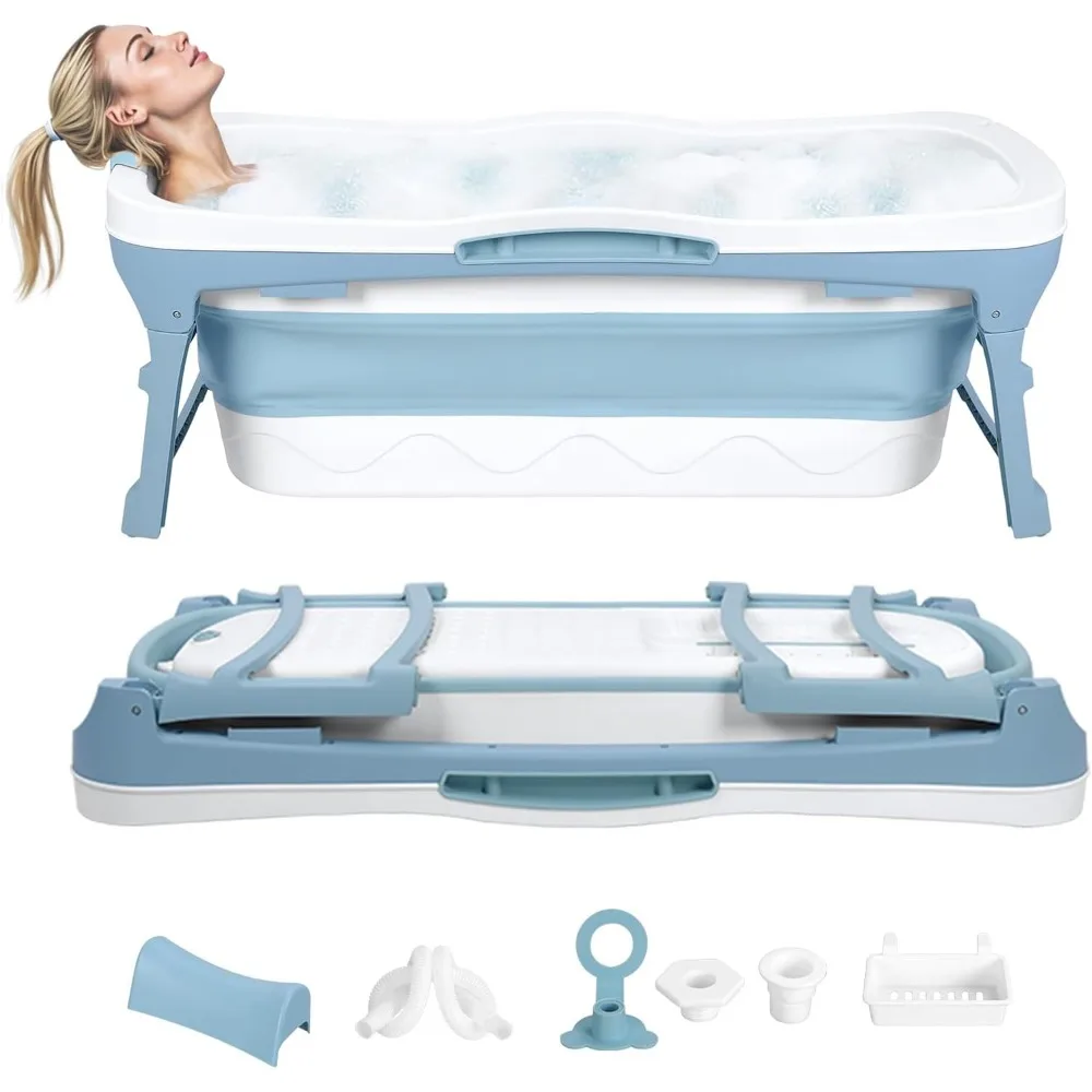 

Portable Bathtub, 58/56/50/46 Inch Collapsible Bath Tub, Freestanding Foldable Bathtub for Adults, Folding Tub for Shower,