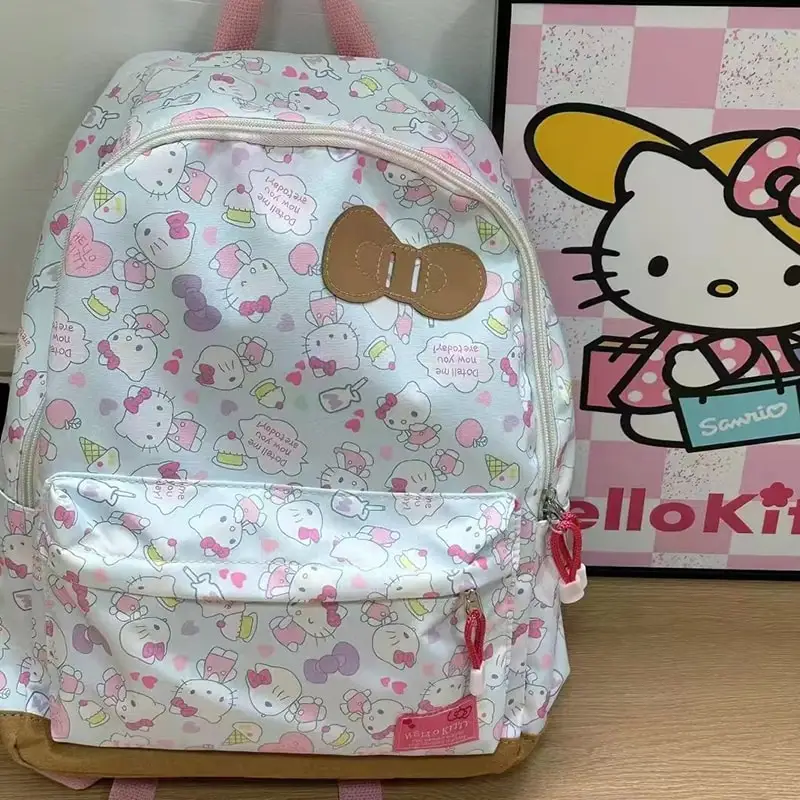 

Sanrioed Hello Kitty Anime Cute Large Capacity Backpack Schoolbags Student Cartoon Organizer Shoulder Bag Gift for Friend