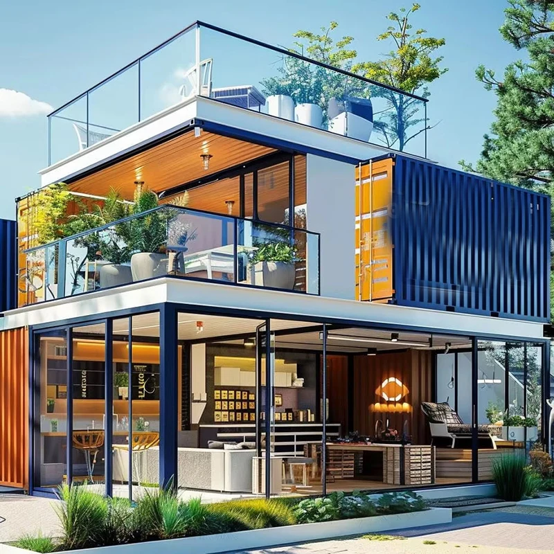 Expansion Container House Fully Finished 2 Bedrooms Contemporary Modular Homes Extended Prefab House 20ft Expandable Home Office