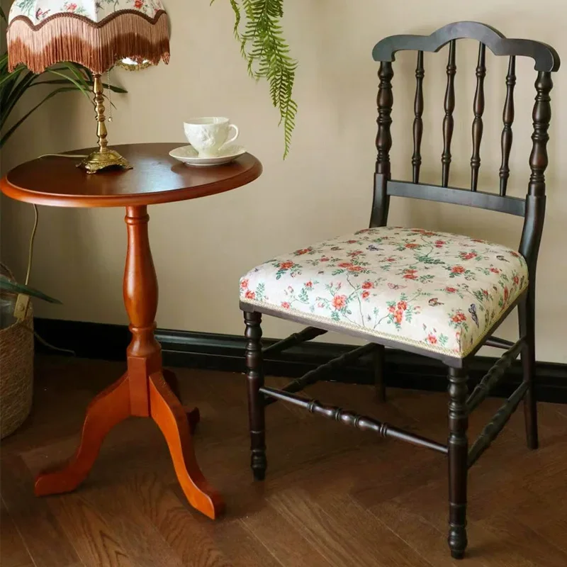 French retro solid wood dining chair American soft bag chair dresser back chair can be customized