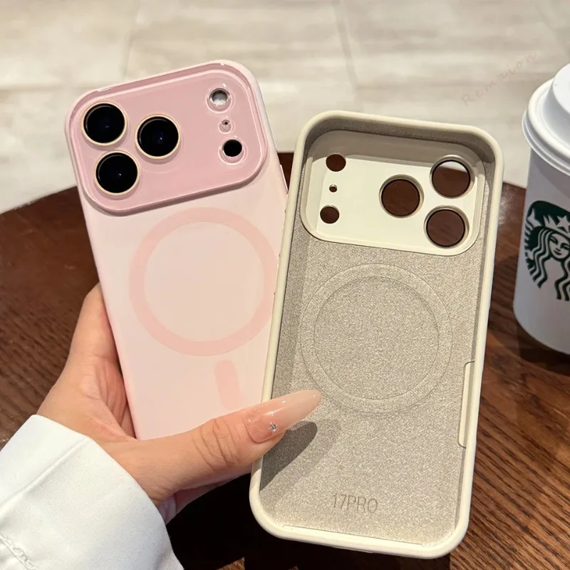 Funda magnética de silicona líquida para iPhone 17 Air 11 12 13 15 14 16 17 Pro Max, para carga inalámbrica Magsafe 2