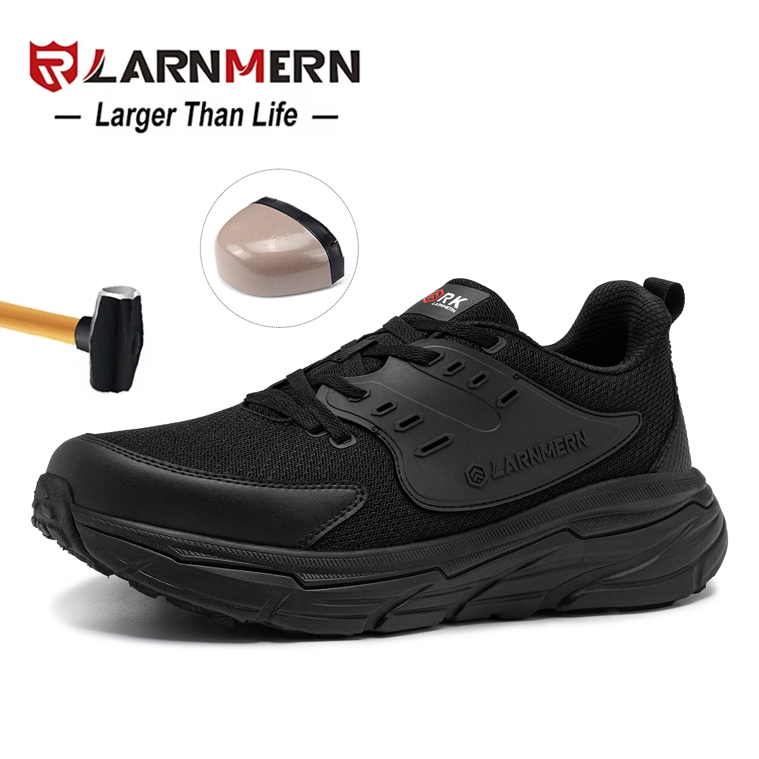 

LARNMERN Men's Steel Toe Shoes Lightweight Comfortable Work Sports Shoes With Safety Toe Protection