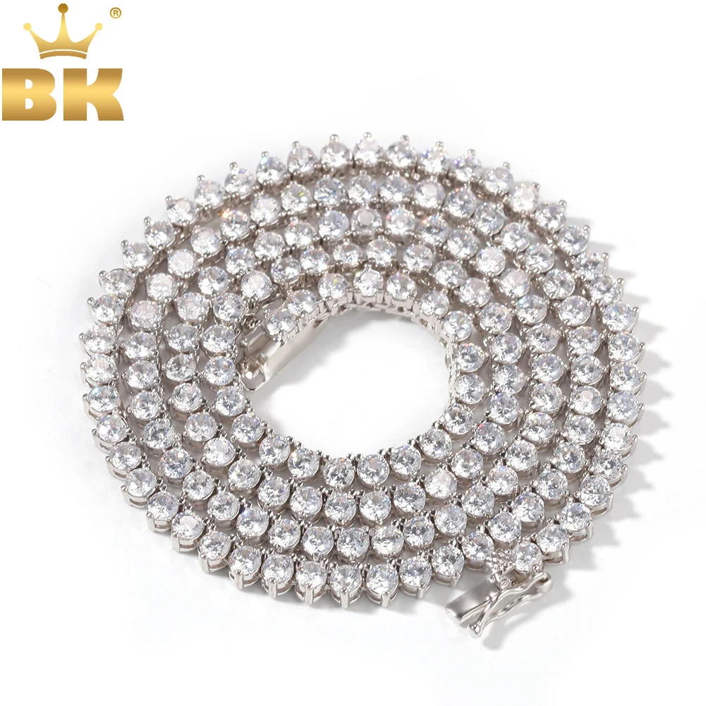 

TBTK Necklaces For Women New Style 4mm White CZ Tennis Chain Necklace Fashion Gift Hiphop Jewelry Wholesale/Drop Shipping