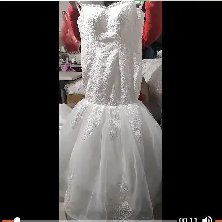 Abito da sposa a sirena con spalle scoperte taglie forti personalizzato Abito da sposa africano in tulle di pizzo estivo