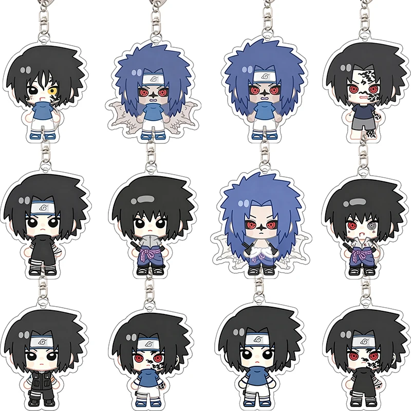 Sasuke Uchiha Nar Uto Acrylic Keychain Q Version School Bag Cartoon Pendant Hanging Ornaments Girl Accessories Holiday Gifts