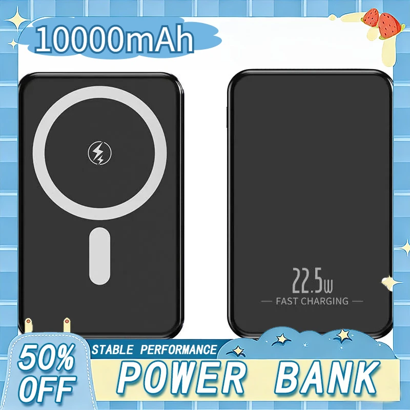 

22.5W Magnetic PowerBank 100000mAh Large Capacity Wireless Fast Charger Portable Power Supply For Xiaomi IPhone