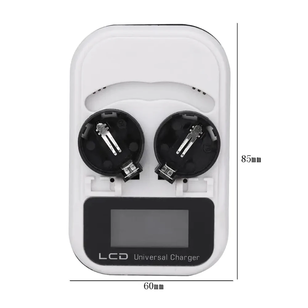 Button Battery Charger Intelligent LCD Screen Button Charger for LIR2016/2025/2032/ML2016/2025/ML2032 Charge 2 Slot EU/US Plug