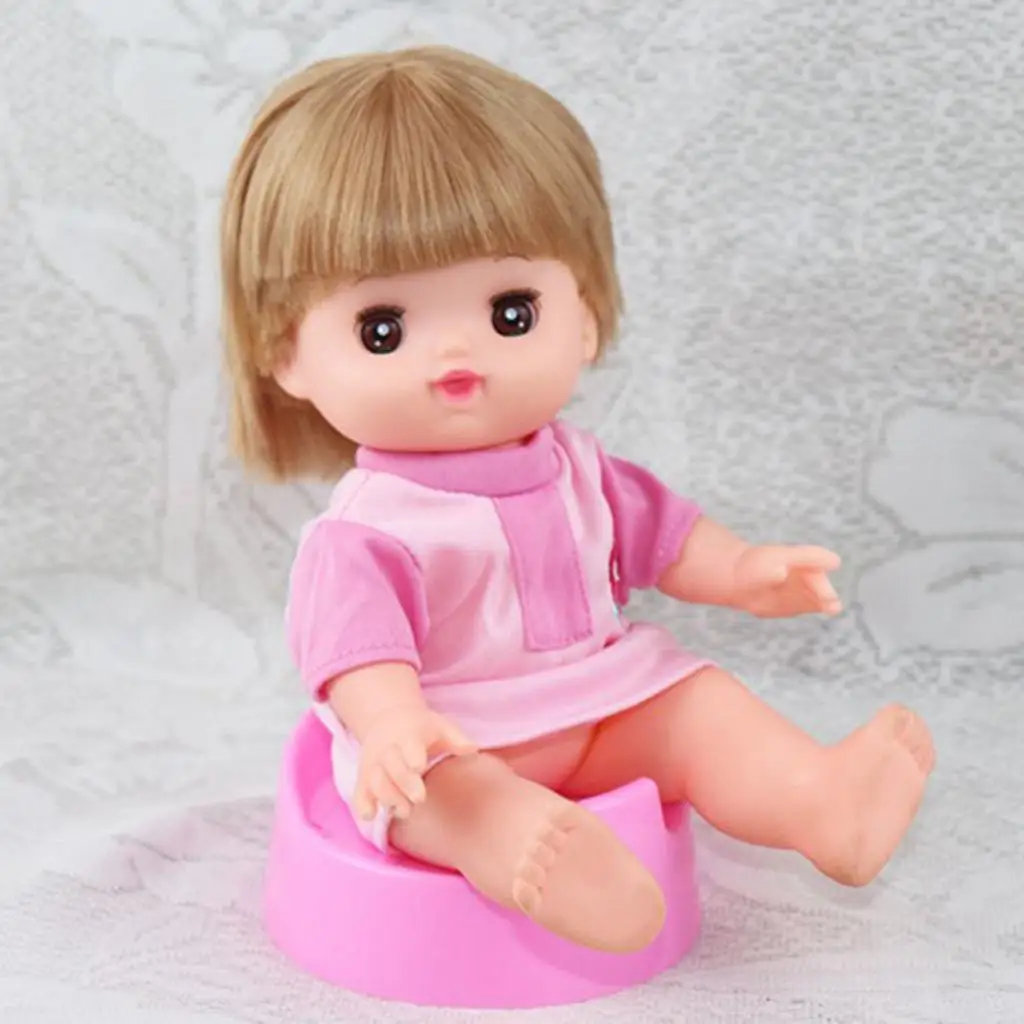 25cm Baby Doll Urinal Basin Dollhouse Bathroom Miniature Plastic Toilet Bowl for Fashion Dolls Accessories Set