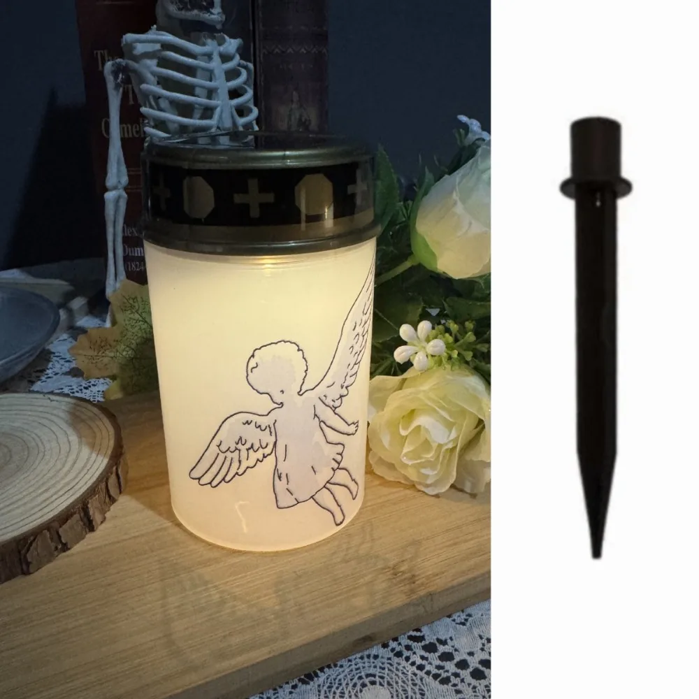 Rainproof Solar Grave Light Solar Sensor Long-last Lighting Candle Memorial Light Waterproof Decorative