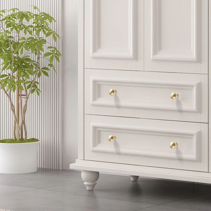 

French Luxurious Solid Zinc Alloy Cabinet Door Pulls round Golden And Black Single Hole Handles for Wardrobes And Drawers