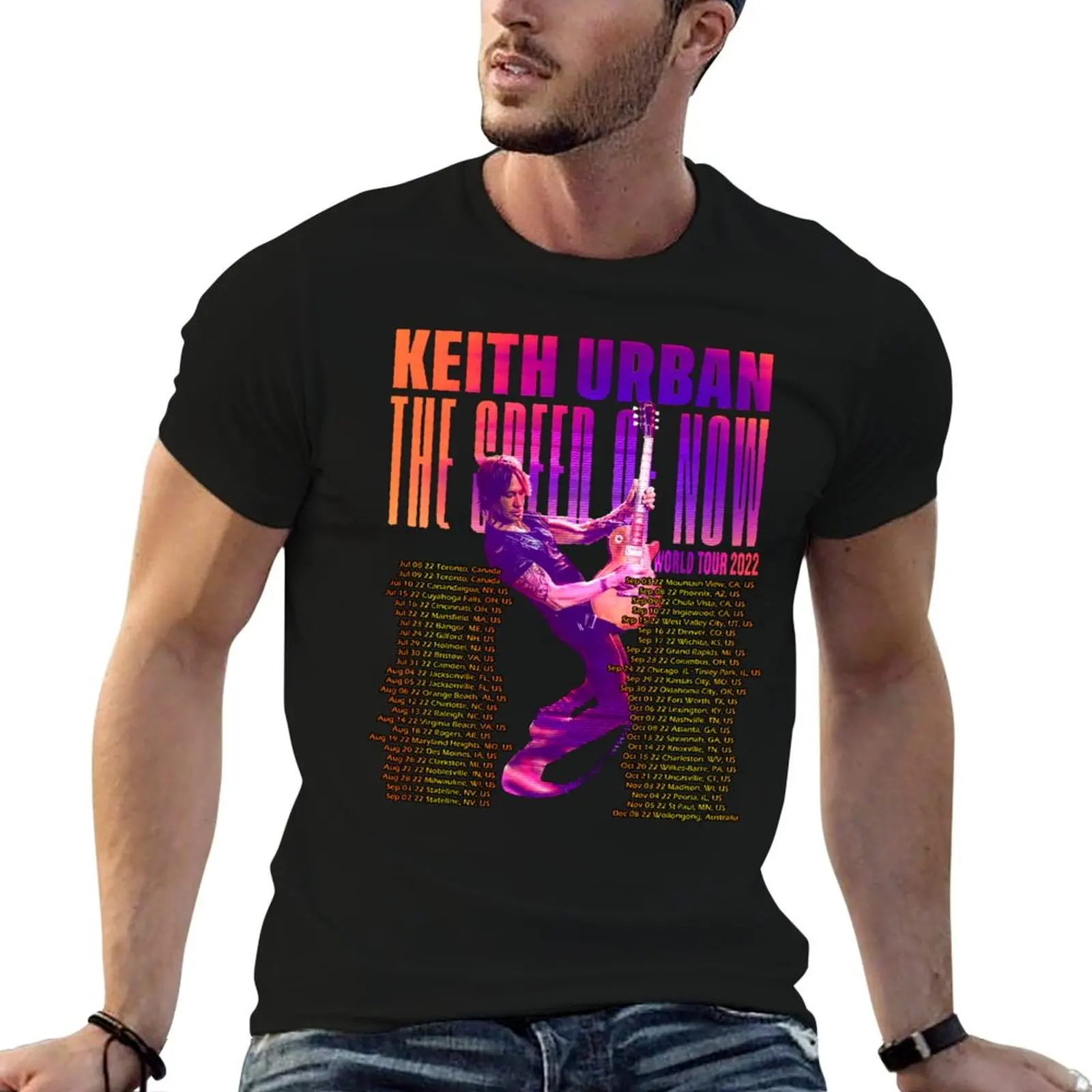 

keith urban the speed of now world Tour 2022 T-Shirt cotton t shirt man cotton tshirt 100% T-Shirt