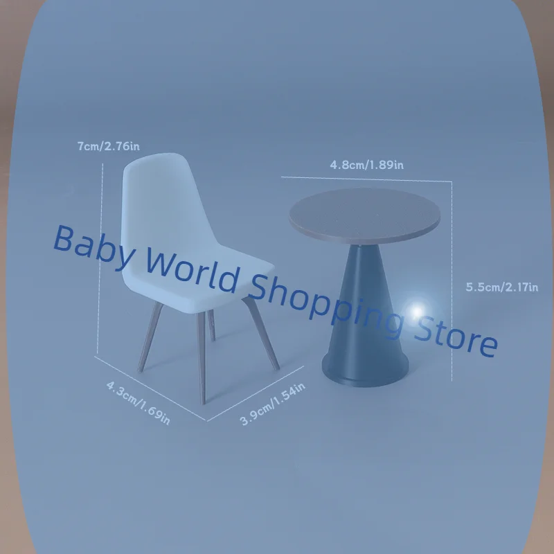 

1/12 Mini Chair Table Model Dollhouse Living Room Furniture Decoration Dolls House Micro Scene Construction Props