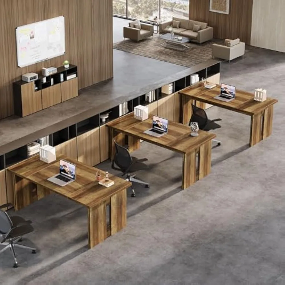 مكتب تنفيذي مقاس 63 بوصة، محطة عمل مكتب كمبيوتر كبيرة، طاولة دراسة حديثة وبسيطة لمحطة العمل ومؤتمرات صغيرة #5
