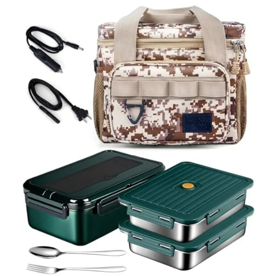 

Electric Lunch Box 80W Heated Lunch Boxes for Adults Work/Car/Truck/Home, 1.8L Portable Food Warmer Heating Lunchbox with Insula