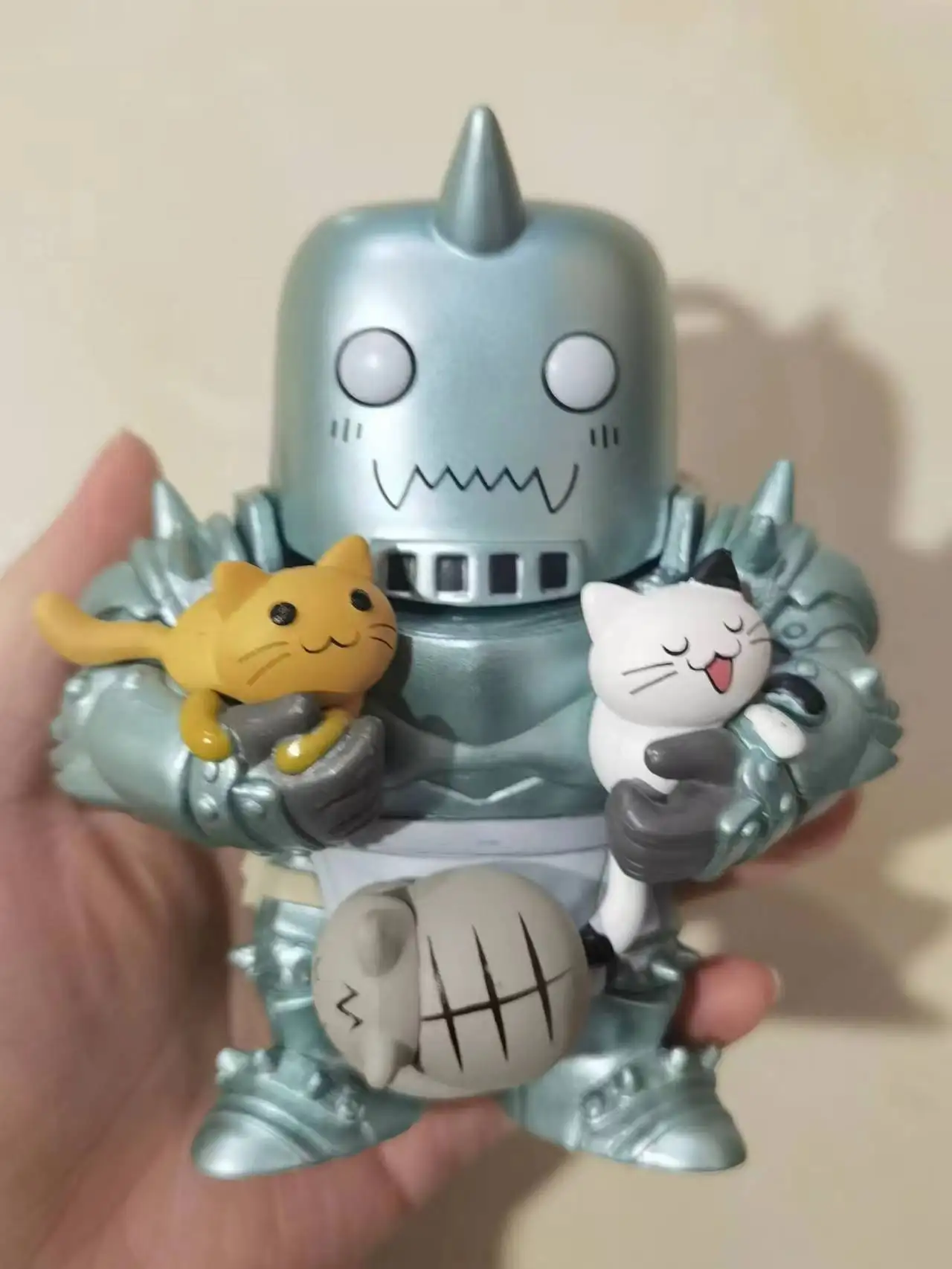 Anime Alphonnse Elric(With Kittens) Vinyl Model  Figure Christmas Gift for Children 10cm