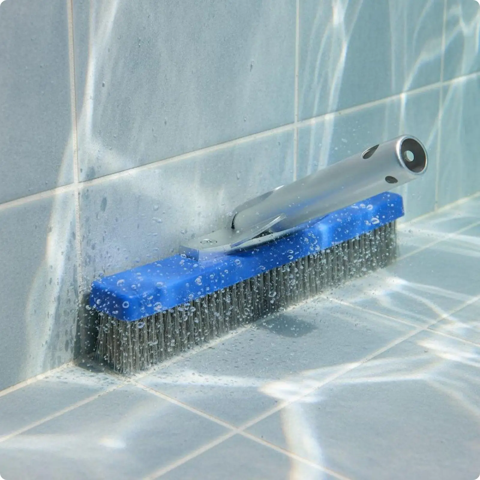 Thick Bristle Aluminum Back Pool Brush Manual Cleaning Brush for Routine Pool Cleaning and Ground Pool Maintenance
