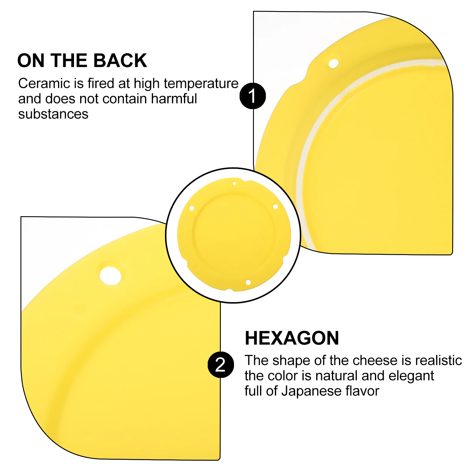 

Snack Dish Platter Home Accessory Dinner Plates Pasta Yellow Ceramic Steak Dessert