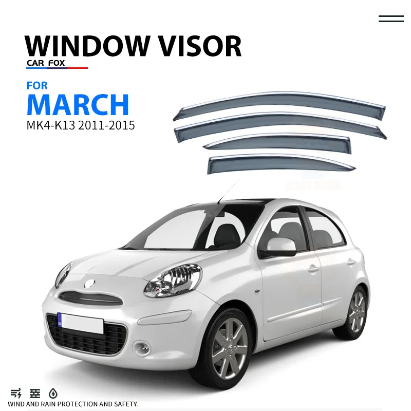 

For March Micra Pulse Window visor Weather Shield Side Window Deflector Car windshield weather shield Car accessories