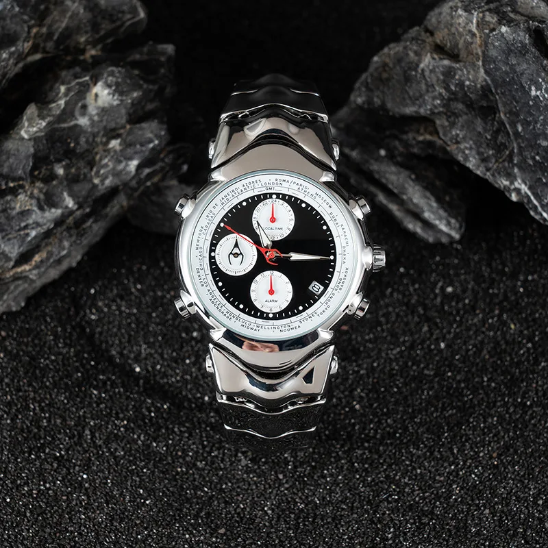 

Hot Multifunctional Alien Y2k Quartz Watch Mens Six Needles Dial Unique Special Blade Creative Alien Shape Fashion Men Watch Clock