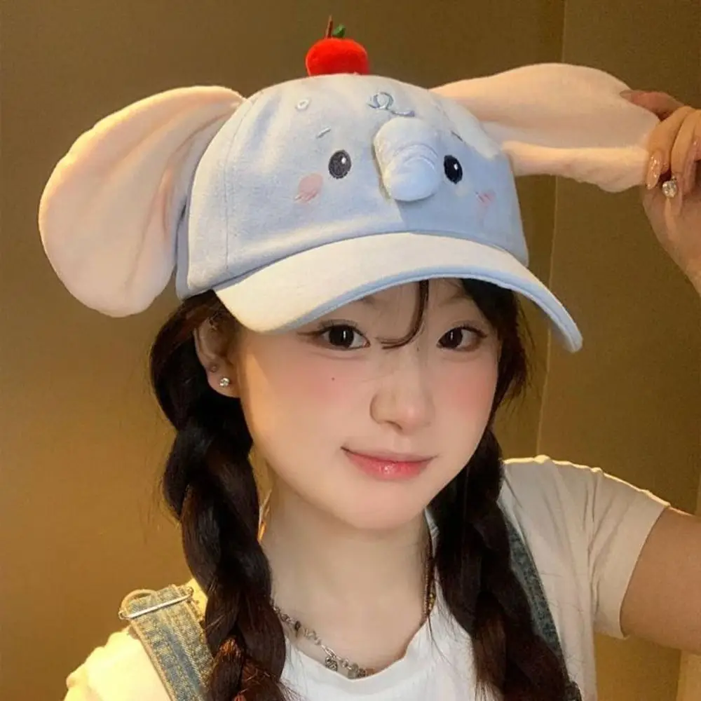 أزياء لطيف الفيل قبعة بيسبول Y2k تنوعا بلغت ذروتها قبعة الحيوانات عارضة قبعة الشمس النساء #5