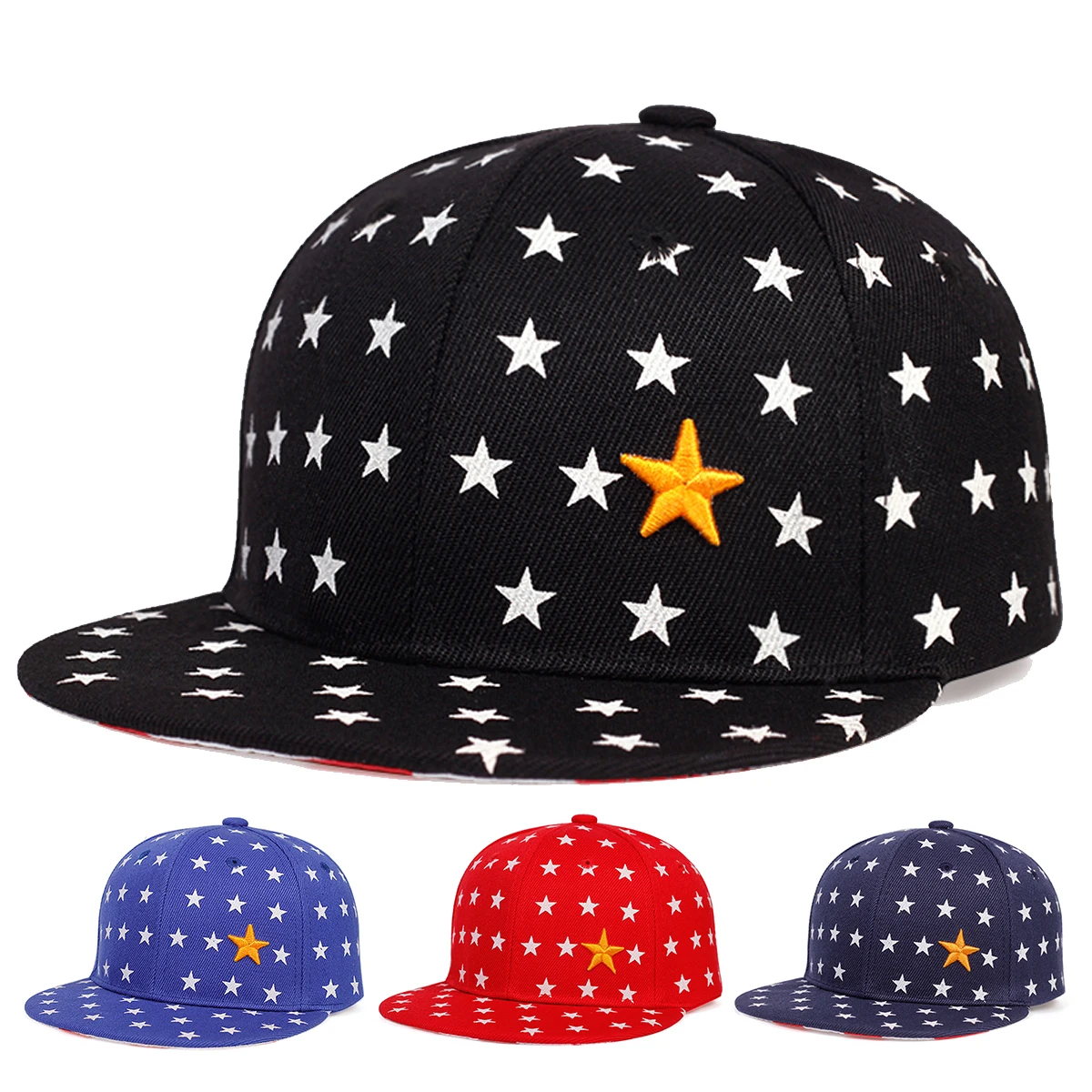 Children Five Pointed Star Embroidery Baseball Caps Hip-hop Hats Spring Autumn Outdoor Adjustable Casual Hat Boy Girl Trave