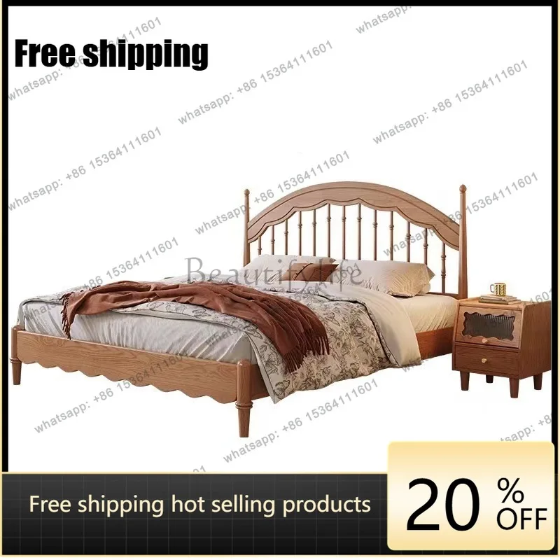 LX Nordic ash wood solid wood double Windsor bed all solid wood modern minimalist