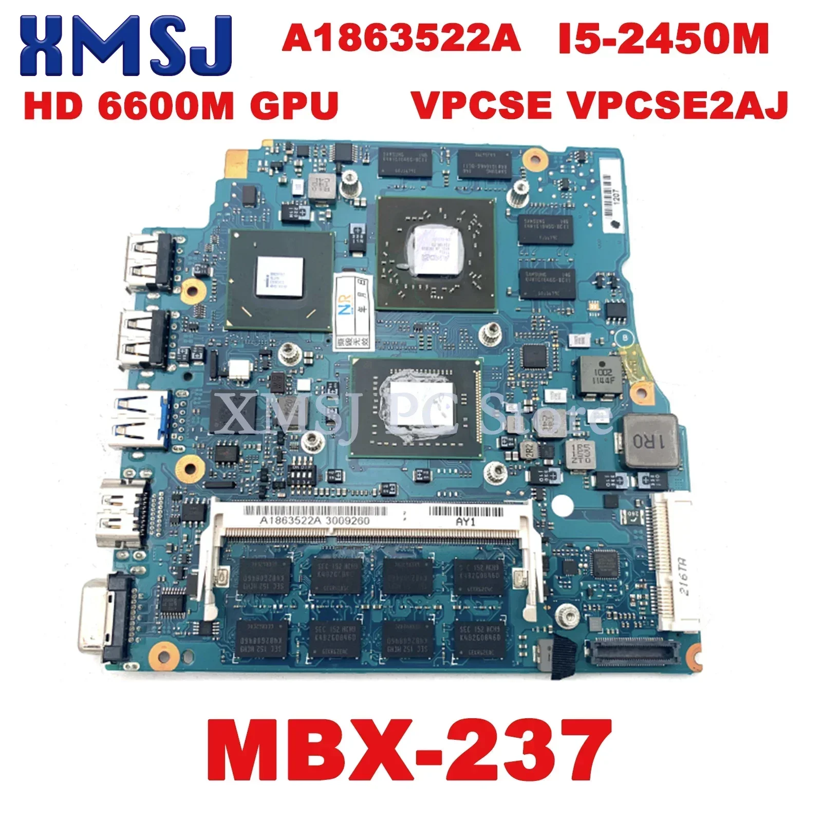 For VPCSE VPCSE29FJ PCG-41413N MBX-237 Laptop Motherboard 1P-0117J00-A012 A1863522A I5-2450m 2.50Ghz HD 6600M GPU