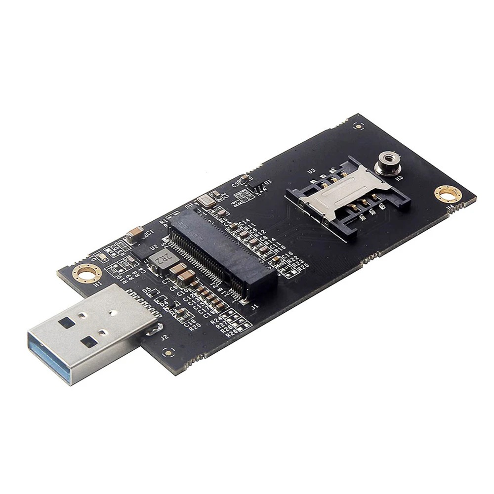 For 3G/4G/5G LTE Wireless Module Modem Card NGFF M.2 Key-B WWAN to USB 3.0 Adapter Riser Card w SIM Slot