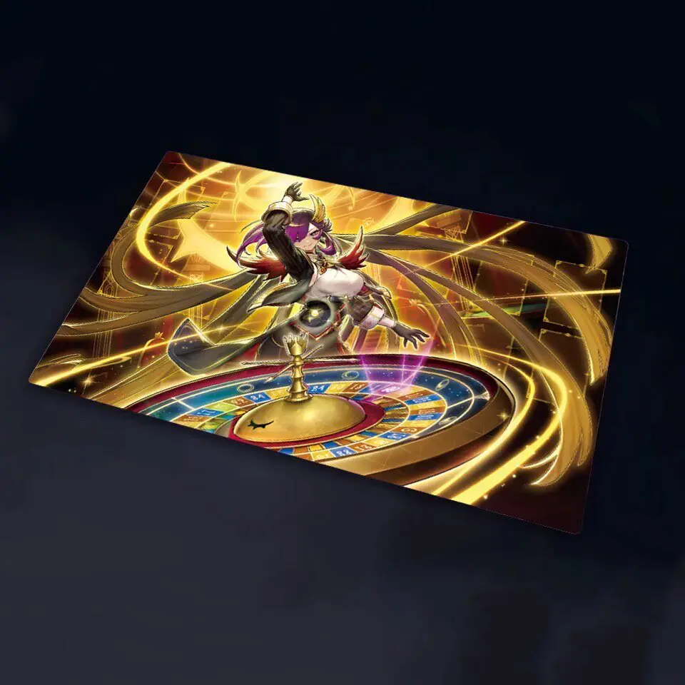 600x350mm Yu-Gi-Oh！Cielo, The Night Sky of Raise Moon-No More Bets! Playmat 1.5mm Seamless Edge Flash Surface Fabric Card Mat