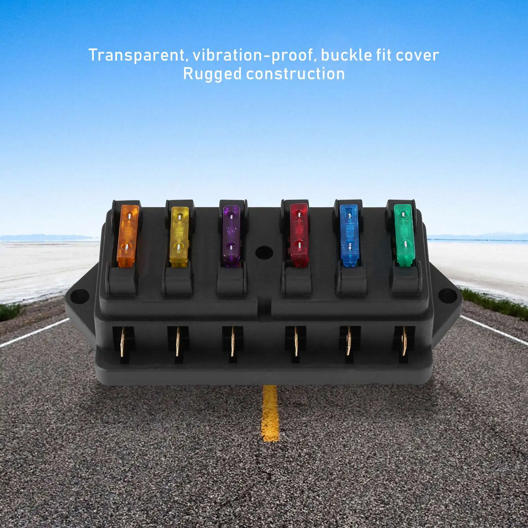 자동차 회로 블레이드 퓨즈 박스 블록, 6 웨이 퓨즈 거치대 박스, 미국 무료 퓨즈