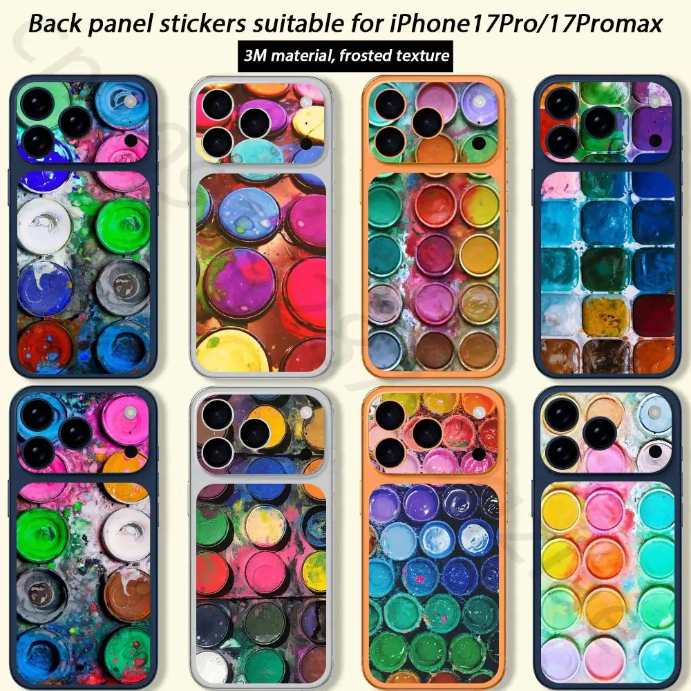 

Colorful Watercolors Palette TICKET Decal Skin Wrap for iPhone 17 Pro/Pro max Protective Film for Back, Frame, Camera