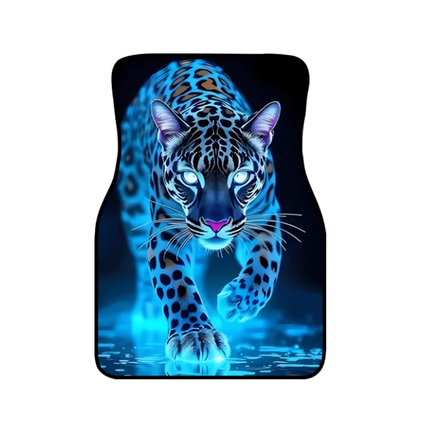 4pcs/ Set Animal Pattern Non-slip Absorbent Car Floor Mats, Universal Car Interior Floor Mats, Car Interior Accessories