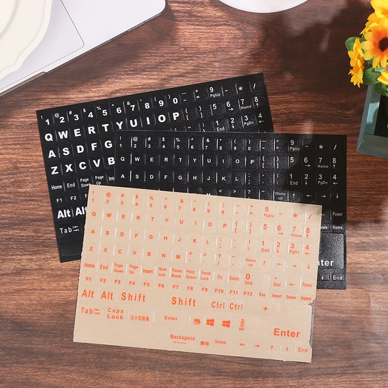 SW 1pc PVC plastic English 120 Keys Matte Standard Waterproof Keyboard Stickers Letter Alphabet