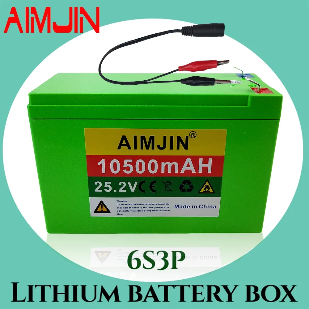 

6S3P 18650 rechargeable lithium-ion battery pack 25.2V 10500mAh, built-in BMS, comes