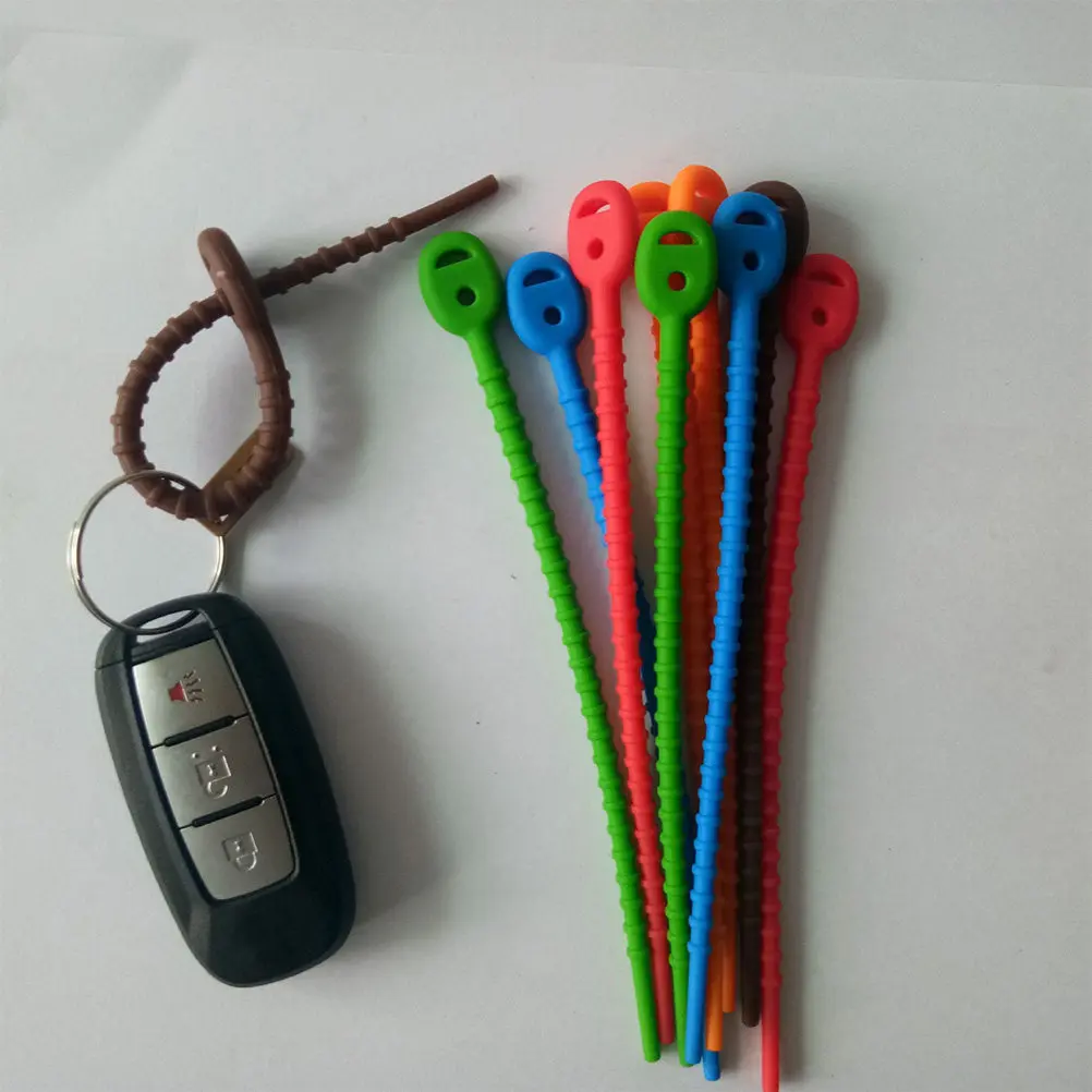10Pcs Silicone Wire Organizers Reusable Cord Ties for Managing Charging Cables Headset USB Cable Winder Desktop Clean Up