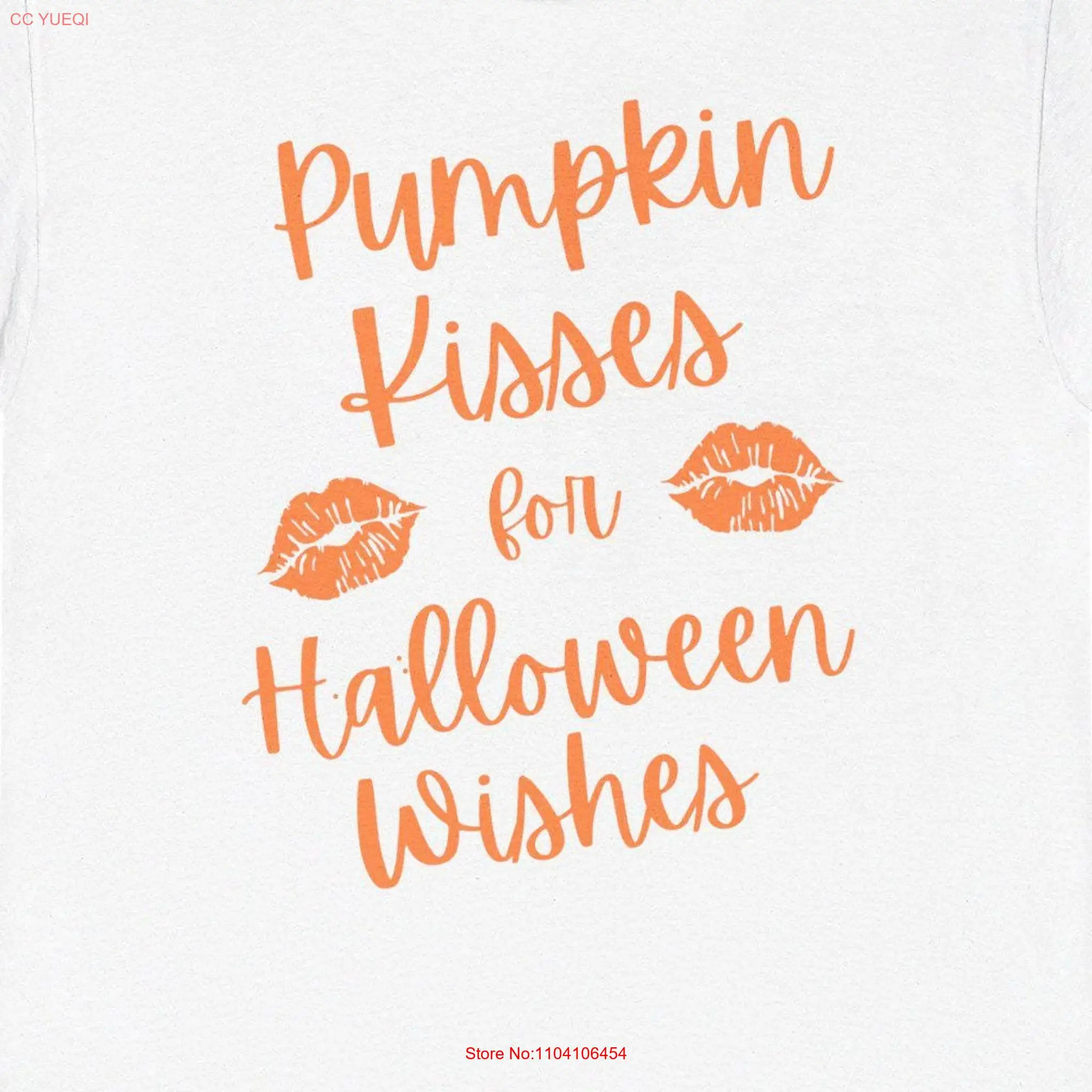 Halloween T Shirt Pumpkin Kisses for Wish Spooky Season long or short sleeves